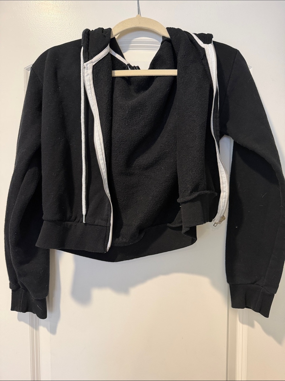 Forever 21 Black Hoodie with White Trim